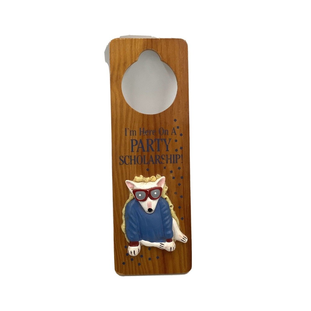 VTG  Mackenzie Spuds Budlight Wooden Doorknob Hanger Party Scholarship Budweiser